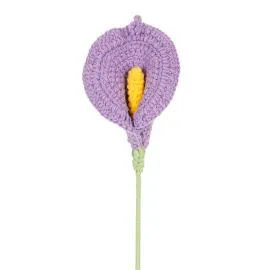 Purple Crochet Calla Lily Handmade Flowers in Bulk