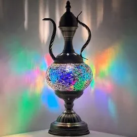 Rainbow Sky Turkish Lamp with Pitcher Design - Light on