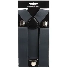 Grey 1.5 Inch Wide Suspenders