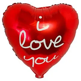 red heart i love you foil flying helium balloon