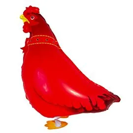 red rooster foil balloon walking air pet design