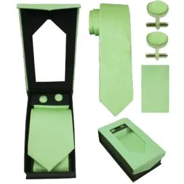 Conjunto de corbata verde brillante