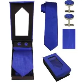 Conjunto de corbata azul brillante