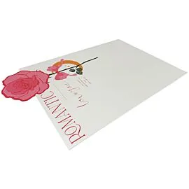 red heart design on the wrapping papers for romantic bouquets