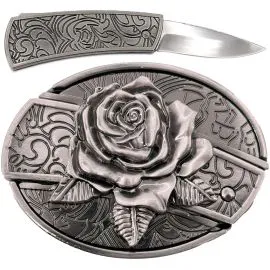 Wholesale Knife Belt Buckles in Bulk - Rose Design