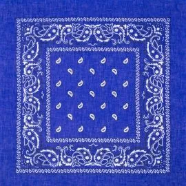 Wholesale Royal Blue Paisley Paisley Print Polyester Bandanas