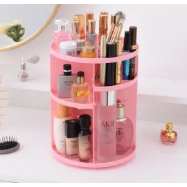 Organizador de maquillaje giratorio 360 rosa