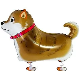 shepherd dog walking air pet balloons