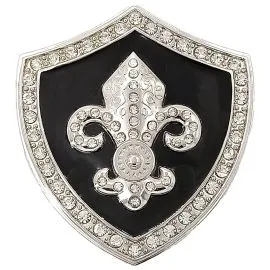 Belt Buckle Wholesale USA - Shield-Shaped Fleur De Lis Silver Buckle