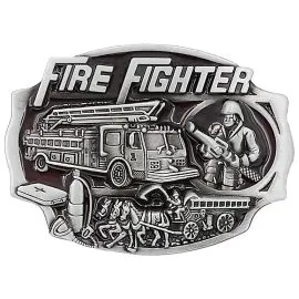 Silver Firefighter Belt Buckle