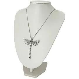 silver starlight dragonfly necklace on display