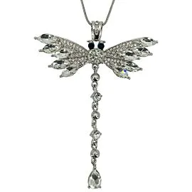 silver starlight dragonfly necklace on display