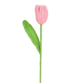 Pink crochet tulips wholesale options for retailers and art shops for bouquet making