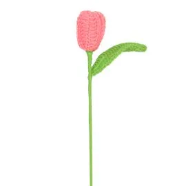 Pink crochet long tulips wholesale