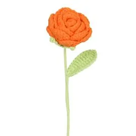 wholesale single crochet orange roses for bouquets