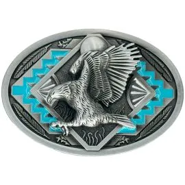 Wholesale Belt Buckles - Blue & Silver Eagle Turquoise Belt Buckles for Men