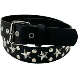 Star studded belts with black leather wholesale