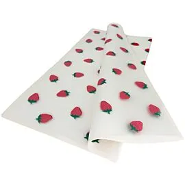 semi transparent white wrapping papers with strawberry design