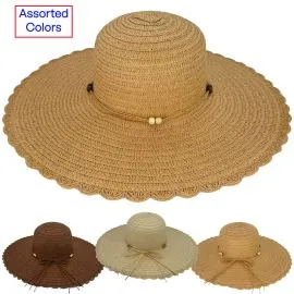 Stylish wide brim straw floppy women summer beach hats at wholesale prices