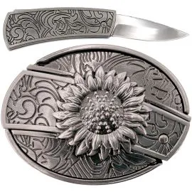 Wholesale Knife Buckles with Sunflower design