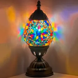 Wholesale Sunlight Flower Handmade Egg Shaped Mosaic Glass Lamp