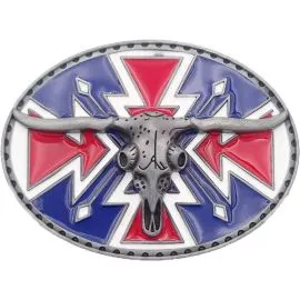 Wholesale belt buckles - Texas Flan with longhorn belt buckles