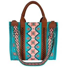 turquoise western pattern shoulder and handbag with adjustable strap