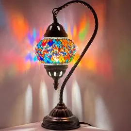 Wholesale Twin Rainbow Bridge Swan Neck Handmade Mosaic Glass Lamp