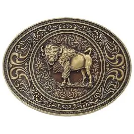 Wholesale Belt Buckles in Bulk - Bison Buckle with Unique Pattern