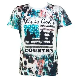 This is God's COUNTRY design Patriot Western T shirts in Bulk - Front side