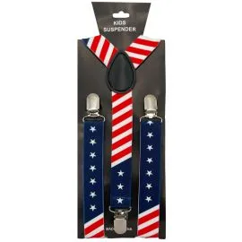 US Patriotic Flag Children Wholesale Suspenders