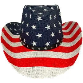 Wholesale High Quality Patriotic American Flag Cowboy Hat