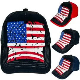 Wholesale American Flag Pattern Dad Hats in bulk