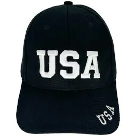 USA Embroidered Black Baseball Caps wholesale