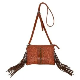 Wholesale Western Leather Shoulder Bags with Engraved floral design