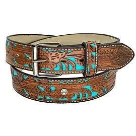 turquoise floral design with rhinestone on western belts