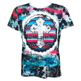 Patriotism and Faith - Cross Design Western T Shirts Bulk options