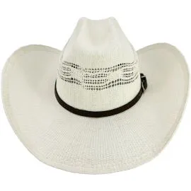 Wholesale white cowboy hats with plain band - cattleman crown