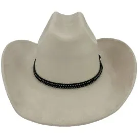 white felt cowboy hats wholesale with embroidered leather band