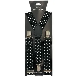 White Polka Dots Children Wholesale Suspenders