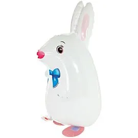 cute white rabbit foil balloons with walking air pet design