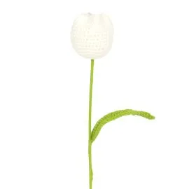 White Crochet Fat Tulips in Bulk for retailers and bouquets