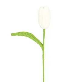 White Crochet Tulips Wholesale