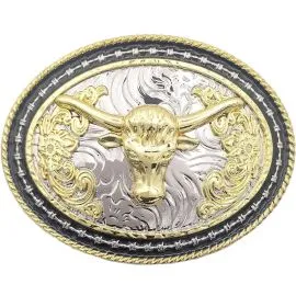 Wholesale Belt Buckles - Gold & Silver Design Bull Belt Buckles for ladies