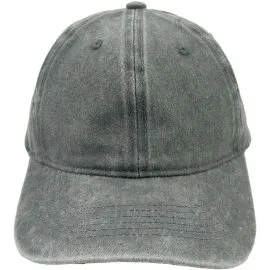 Wholesale Plain Caps with Vintage Design - Gray