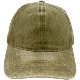 Wholesale plain caps with Vintage Design - Army Green