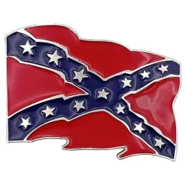 Belt Buckles in Bulk - Rebel Waving Flag Belt Buckle