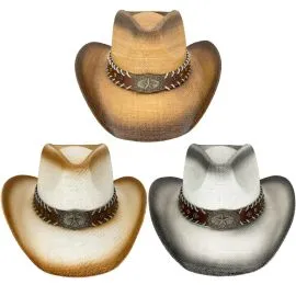 Bulk Cowboy Hats Wholesale - Star Buckle with Laced Band