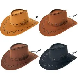 Fancy Retro Rodeo Wild West Cowboy Hat Set Mix Color in Wholesale