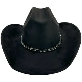 wholesale black felt cowboy hats with embroidered quality leather band